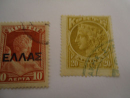 CRETE  GREECE USED STAMPS 2 - Zonder Classificatie