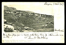 Vue De DELPHES (le Village) - Entier Postal 10l. Rouge (pour L'étranger) - Empreinte à Sec - De DELPHES Pour PARIS -1903 - Grecia