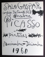 *Picasso* Invitación Sala Gaspar, Barcelona Nov-dic 1960. Díptico 187x235 Mms. - Ontwikkeling