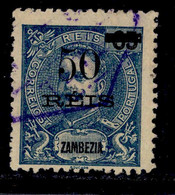 ! ! Zambezia - 1905 King Carlos OVP 50 R (RARE OVP TYPE 2) - Af. 54c - Used - Zambezia