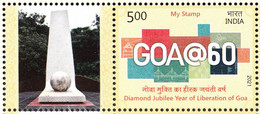 INDIA 2021  MY STAMP, Diamond Jubilee Year Of LIBERATION OF GOA, 1v+tab,  Limited Issue. MNH(**) - Ungebraucht