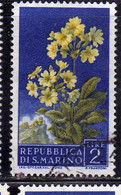 SAN MARINO 1957 FLORA FIORI II 2 EMISSIONE PRIMULE FIORE FLOWERS  FLOWER 2TH ISSUE LIRE 2 USATO USED OBLITERE' - Usati