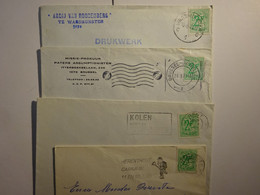 4 Enveloppen Gefr. 2 Fr - Antwerpen - Gent - Bruxelles - Waasmunster Roosenberg - Zie Scan (s) Voor Zegels, Stempels - 1977-1985 Figure On Lion