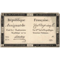 France, 125 Livres, 1793, SERIE 2771, TTB, KM:A74, Lafaurie:169 - Assignats & Mandats Territoriaux