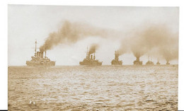 CARTE PHOTO - FLOTTE DE SEPT NAVIRES - Photographe Betty ABBAZIA - Warships