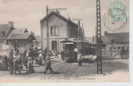 CPA Le Portel - La Gare Du Tramway (très Belle Animation Avec Tram) - Le Portel
