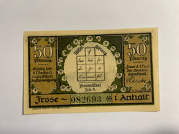 Allemagne Notgeld Frose 50 Pfennig - Collections