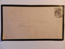 Oud Zwart Omkaderd Blad Met Postzegel Van Belgie    1890 - Enveloppes-lettres