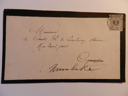 Oud Zwart Omkaderd Blad Met Postzegel Van Belgie    1890 - Briefumschläge
