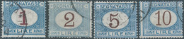 ITALY,ITALIE-ITALIEN,Kingdom 1870 Revenue Stamps Segnatasse,Services Postage Due,1L,2L,5L,10L,Obliterated,Value:€160,00 - Officials