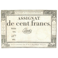 France, 100 Francs, 1795, SERIE 938 NUMERO 805, TTB, KM:A78, Lafaurie:173 - Assignats & Mandats Territoriaux