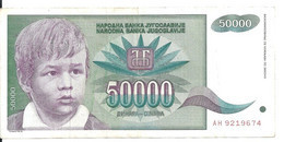 YOUGOSLAVIE 50000 DINARA 1992 VF+ P 117 - Yugoslavia