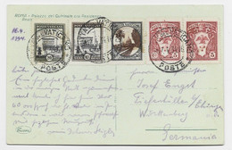 VATICANE 25CX2+50C+5CX2 CARTOLINA CITTA VATICANE 17.4.1934 POSTE TO GERMANY - Lettres & Documents