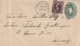 Etats Unis Entier Postal Pour La Suisse 1901 - 1901-20