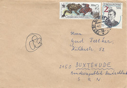 Czechoslovakia 1990 Valašské Meziříčí WWF European Fire-bellied Toad Bombina Bombina Rudolf Jasiok Exile Army Cover - Storia Postale