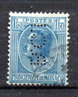 MONACO -- Timbre Perforé B.C.I. 14 - 11 - 5  Oblitéré 1 F. 50 Bleu S. Azuré Prince Louis II - Gebraucht