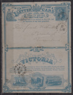 Australien:Victoria Kartenbrief Price: 1/3 Per Doz. Blau Von Hochkirch 1892 Nach Beenleigh Queensland - Storia Postale