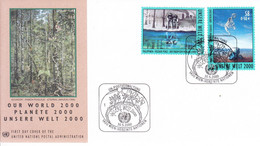 Nations Unies-Vienne-30/5/2000-Unsere Welt-timbres 323 Et 324 - Covers & Documents