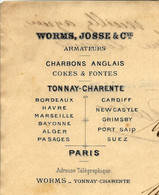 LETTRE ARMATEURS WORMS JOSSE TONNAY CHARENTE Pour Chandonneau Tonnelier Pons 1895 B.E. - 1800 – 1899