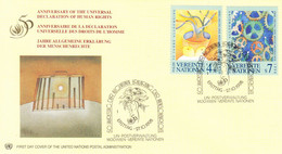 Nations Unies-Vienne-27/10/1998-anniversaire De La Déclaration Des Droits De L'homme-timbres 286 Et 287 - Storia Postale