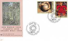 Nations Unies-Genève-30/05/2000-Planète 2000-Timbres 405 Et 406 - Storia Postale