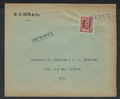 BELGIE - TYPO Preo Nr. 78 B Op Brief Van R.G. DUN & Co Met REBUT  ; Detail + Staat Zie Scan ! LOT 137 - Tipo 1922-31 (Houyoux)