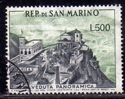 REPUBBLICA DI SAN MARINO 1958 VEDUTA VIEW LIRE 500 USATO USED OBLITERE' - Usati