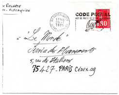 ALPES De HP - Dépt N° 04 = FORCALQUIER 1975 = FLAMME Codée à DROITE = SECAP Illustrée   'CODE POSTAL / MOT DE PASSE ' - Postcode