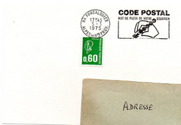 ALPES De HP - Dépt N° 04 = FORCALQUIER 1975 = FLAMME à DROITE SUPERBE = SECAP Illustrée   'CODE POSTAL / MOT DE PASSE ' - Code Postal