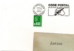 ALPES De HP - Dépt N° 04 = FORCALQUIER 1975 = FLAMME à DROITE SUPERBE = SECAP Illustrée   'CODE POSTAL / MOT DE PASSE ' - Código Postal