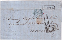 1862 - RUSSIE - ENTREE PRUSSE Par VALENCIENNES SUP ! Sur LETTRE De ST PETERSBURG ! => BORDEAUX - Entry Postmarks