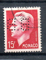 MONACO -- Timbre Perforé Oblitéré -- B B --15 -15  -- 15 F. Carmin  Prince Rainier III - Used Stamps