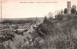 9184 MONFORT L' AMAURY   Panorama, Tours, Eglise Et Cimetière     ( Recto-verso) 78 Yvelines - Montfort L'Amaury