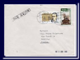 1998 Romania Airletter Posted Bucarest To Italy - Postmark Collection