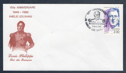 France - Souvenir Philatélique - 150e Anniversaire (1840-1990) - Amélie Les Bains - Louis Philippe - Général De Gaulle - Collections