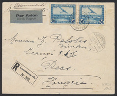 PA1 X2 Sur L. Par Avion çàd étiquette Bilingue Expédié De Luxembourg-Ville + PA1/6 (Luxembourg) > Pecs (Hongrie) - Andere & Zonder Classificatie