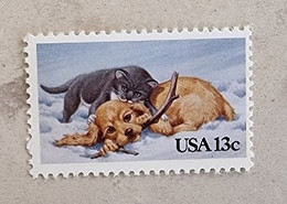 ETATS UNIS Félins, Felin, CHAT Et CHIEN  Yvert N°1461. Neuf Sans Charniere. MNH - Domestic Cats