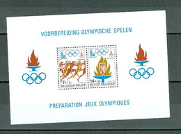 Belgien Mi. Block 47 Postfr. Olympische Spiele Lake Placid Moskau 1980 Läufer Wappen Löwe Flammenschale - Unused Stamps