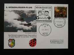 Carte Commemorative Card Aviation Air Force Dusenjager Flug Kinderhilfe 1993 Ref 103866 - Brieven En Documenten