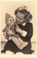 Sweet Girl Child W Antique Kewpie Doll Toy Real Photo Postcard - Juegos Y Juguetes