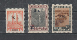 Belgisch Congo Belge - Monument Albert I En Landschappen Met Opdruk - OBP/COB 225/27 **/MNH - 1923-44: Neufs