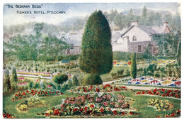 PITLOCHRY : FISHER'S HOTEL, THE BEGONIA BEDS / ADDRESS - LONDON, EALING, CASTLEBAR ROAD (SCOTT) - Perthshire