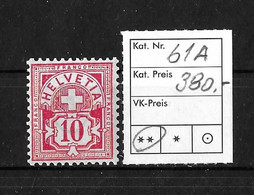 1882 - 1889 ZIFFERMUSTER → Faserpapier Form A     ►SBK-61A** / Einwandfrei Mit Originalgummi◄ - Unused Stamps