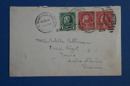 AR8 ETATS UNIS   BELLE LETTRE  1908 SAINT LOUIS POUR TOURS +PAIRE     +++ AFFRANCH. INTERESSANT - Storia Postale
