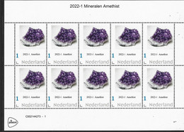 Nederland  2022-1 Mineralen Edelstenen Minerals Gemstons  Amethist  Vel-sheetlet  Postfris/mnh/neuf - Ungebraucht