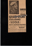 MODE VELO  - Publicité Papier - Coupure De Presse - Année 1935 - Casquette Grand-Sport Camusso - Reclame