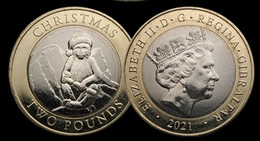 2 POUNDS GIBRALTAR 2021 CHRISTMAS NAVIDAD UNC - GRAN BRETAÑA GB - NUEVA - NEUF - SIN CIRCULAR - NEW - Gibilterra