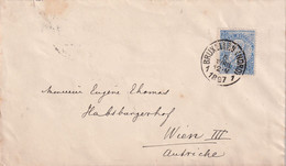 BELGIQUE 1897 LETTRE DE BRUXELLES  PERFORE/PERFIN - 1863-09