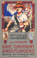 CPA SUISSE OFFIZIELLE FEST POSTKARTE DER ZURCHER IN WULFLINGEN 1910 - Otros & Sin Clasificación