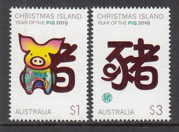 2019 Christmas Island Year Of The Pig Complete Set Of 2 MNH @ BELOW FACE VALUE - Christmaseiland
